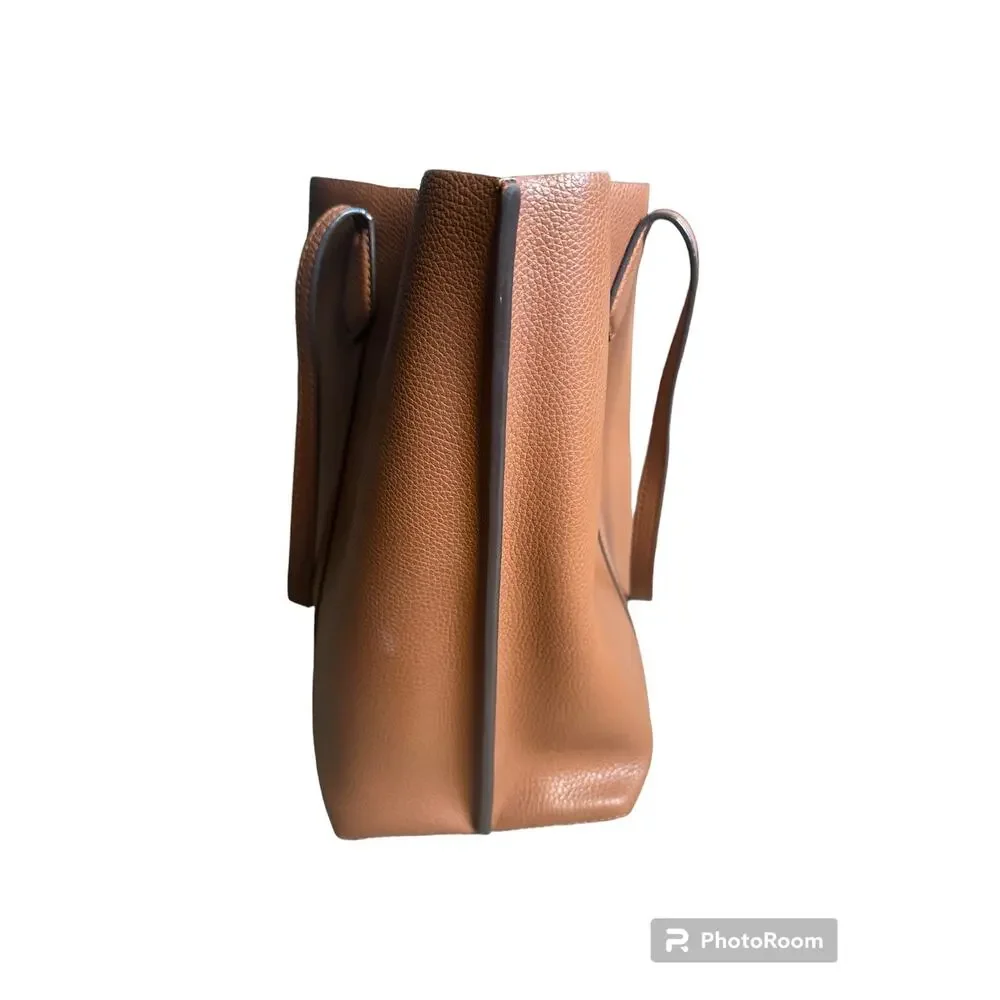 Tory Burch Perry‎ Triple Compartment Tote Bag Light Umber Orange Interior